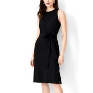 LIKE NEW! ann taylor Petite Cutaway Shoulder Tie Waist Dress In Knit